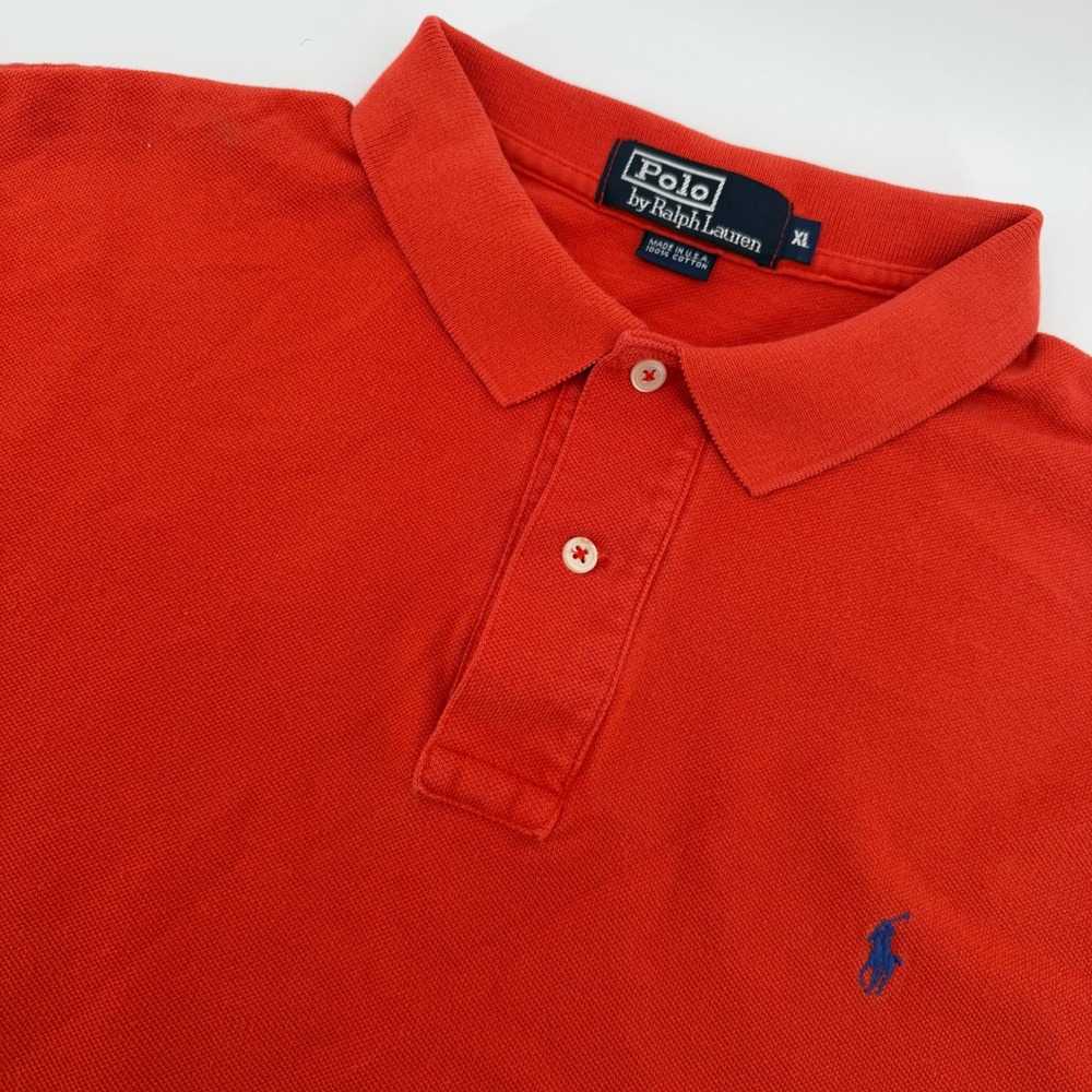 Polo Ralph Lauren Polo Shirt Mens XL Red Short Sleeve Cotton Pique Made in USA
